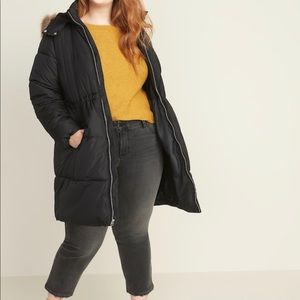NWT Old Navy Long-Line Hooded Puffer Jacket